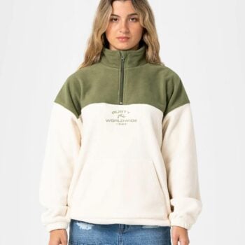 Rusty Central Division Crew Polarfleece Khaki / Cream. Rusty Knitwears in Womens Knitwears & Womens Jackets, Jumpers & Knits. Code: FTL0824