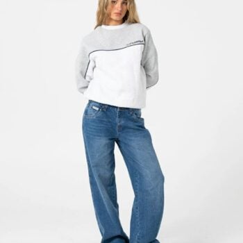 Rusty Polar Popped Panelled Cre Grey Marle. Rusty Knitwears in Womens Knitwears & Womens Jackets, Jumpers & Knits. Code: FTL0874