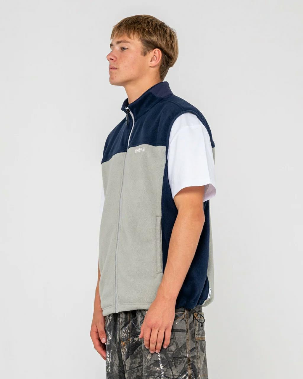 Rusty On The Run Tech Fleece Vest Stone Grey. Rusty Sweats in Mens Sweats & Mens Jackets, Jumpers & Knits. Code: FTM1121