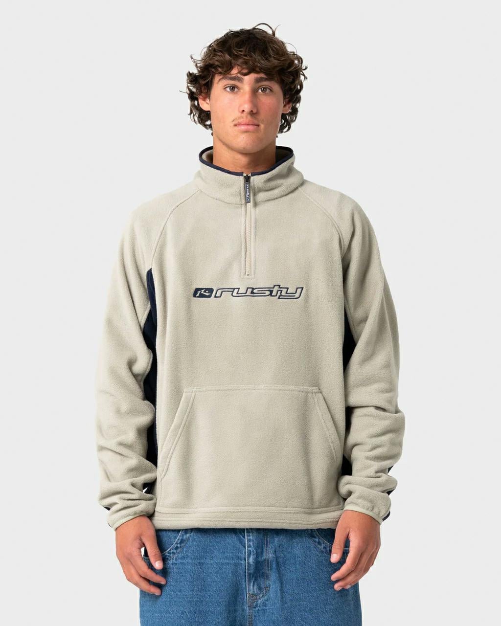 Rusty Blizzard Quarter Zip Pola Abbey Stone. Rusty Sweats in Mens Sweats & Mens Jackets, Jumpers & Knits. Code: FTM1191