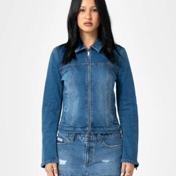 Rusty Lizzie-scotch Denim Fitte Blasted Middy Blue. Rusty Jackets in Womens Jackets & Womens Jackets, Jumpers & Knits. Code: JKL0511