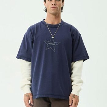 Afends Chains Waffle Tee Deep Sea. Afends Tees in Mens Tees & Mens T-shirts & Singlets. Code: M262061