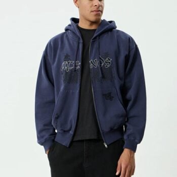 Afends Pent-a-gone Zip Hood Washed Deep Sea. Afends Sweats in Mens Sweats & Mens Jackets, Jumpers & Knits. Code: M262513