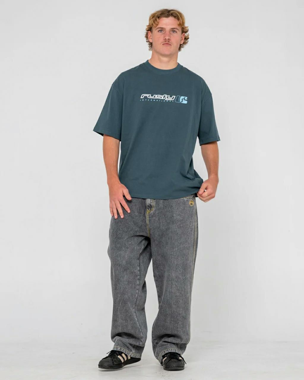 Rusty Jetsetter Short Sleeve Te Deep Teal. Rusty Tees in Mens Tees & Mens T-shirts & Singlets. Code: TTM2934