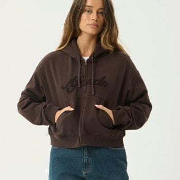 Afends Kourt Zip Hood Coffee. Afends Sweats in Womens Sweats & Womens Jackets, Jumpers & Knits. Code: W252508