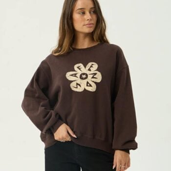 Afends Raven Crew Washed Coffee. Afends Sweats in Womens Sweats & Womens Jackets, Jumpers & Knits. Code: W262501