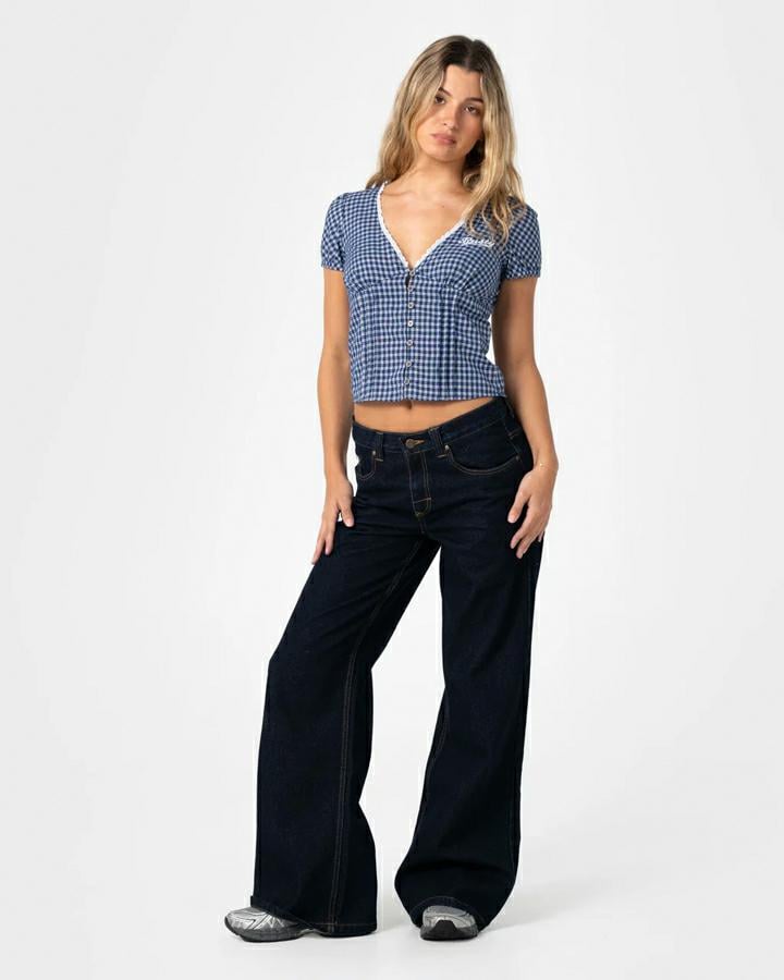 Rusty Peggy Sue Button Down Blo Blue Plaid. Rusty Shirts - Short Sleeve in Womens Shirts - Short Sleeve & Womens Shirts. Code: WSL0883