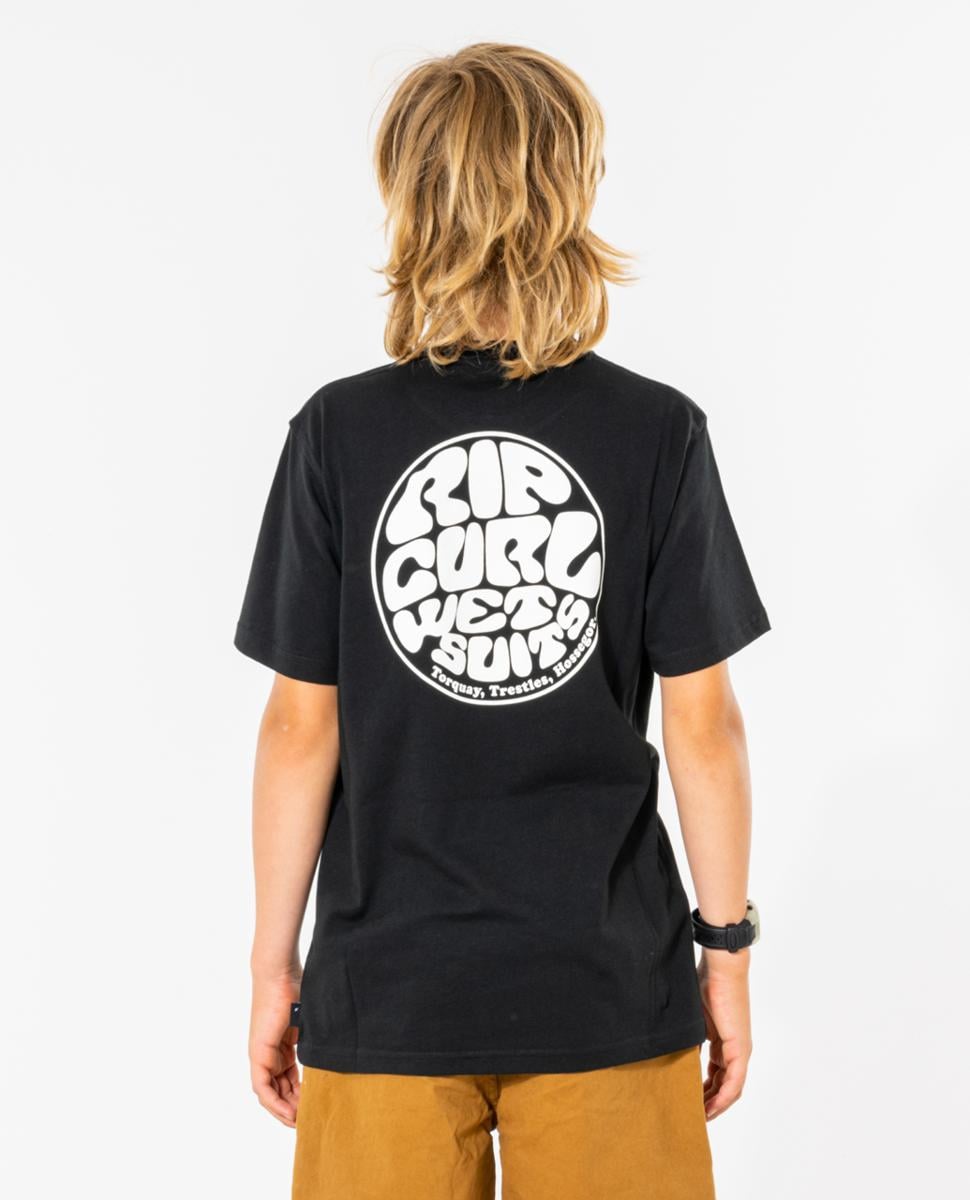 Rip Curl Wetsuit Icon Tee - Kids (8-16 Years) Black. Rip Curl Tees in Boys Tees & Boys T-shirts & Singlets. Code: 049BTE