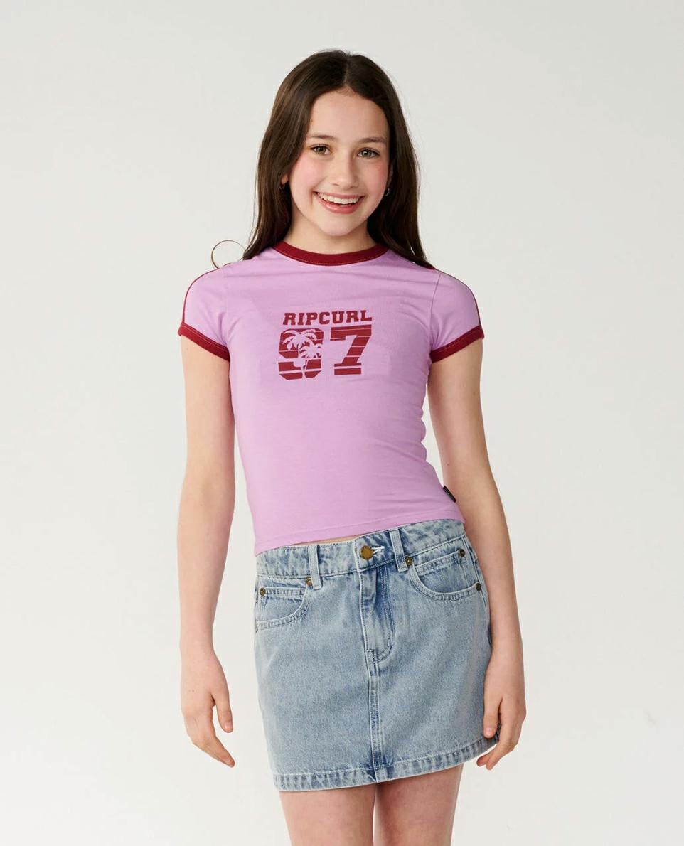 Rip Curl Surf 97 Fitted Tee - Girl Lilac. Rip Curl Tees in Girls Tees & Girls T-shirts & Singlets. Code: 07DGTE