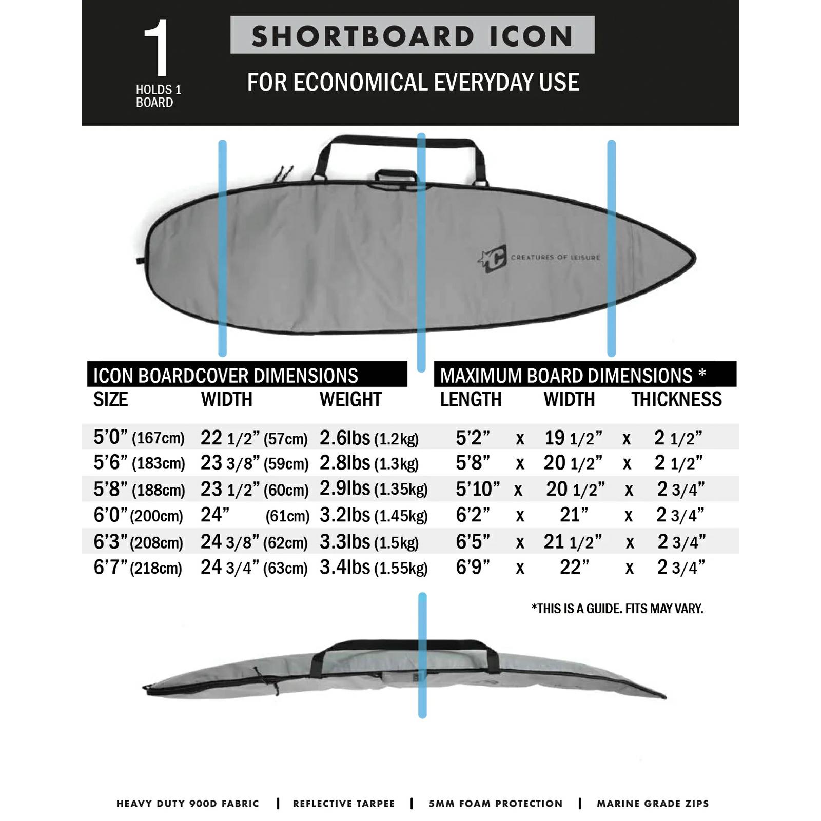 Creatures Of Leisure Shortboard Icon 6.0 Silver/black. Creatures Of Leisure Boardbags in Boardsports Boardbags & Boardsports Surf. Code: CSL2460