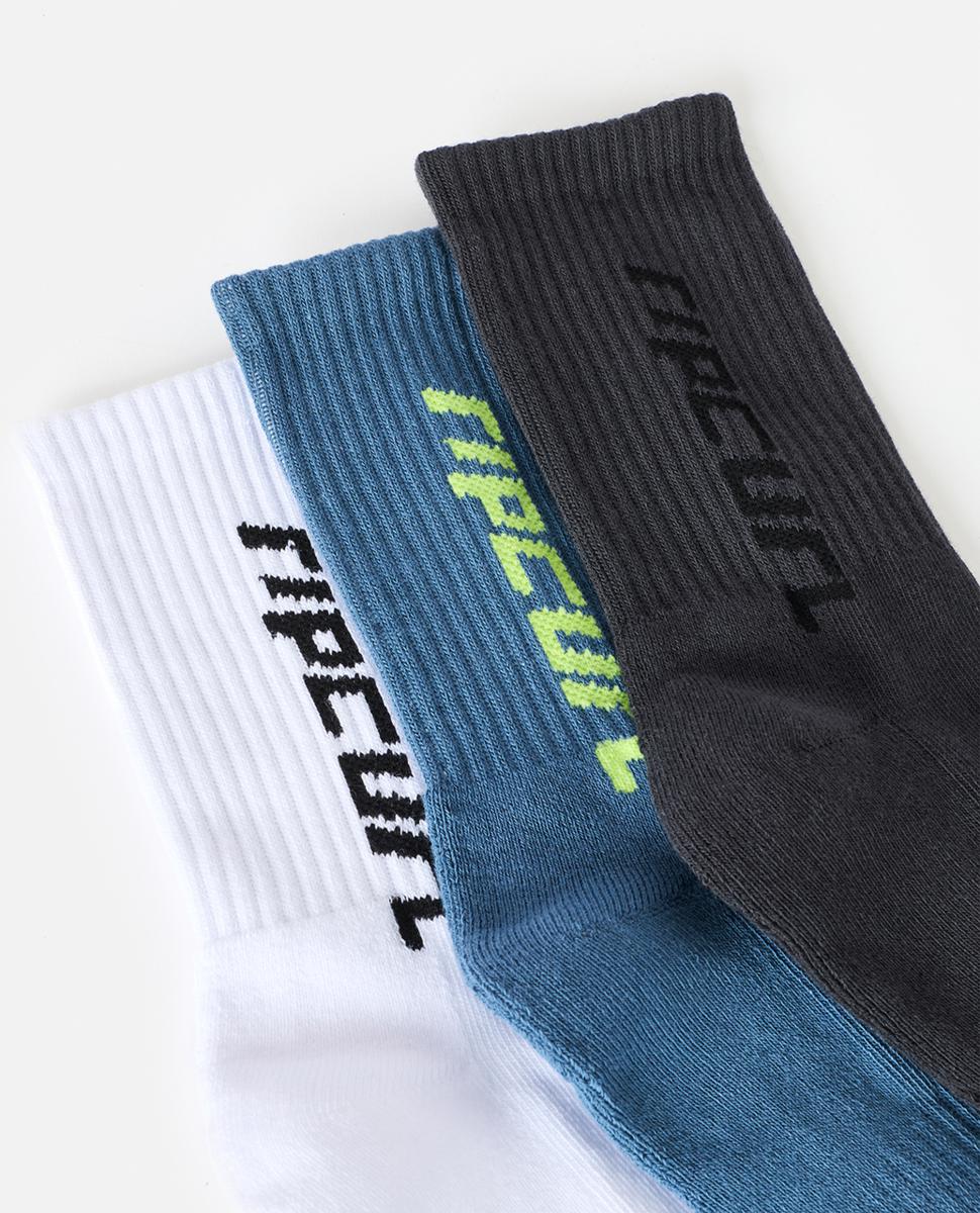 Rip Curl Logo Crew Sock 3-pk - Boy Black/multi. Rip Curl Socks, Underwear, Pyjamas in Boys Socks, Underwear, Pyjamas & Boys Footwear. Code: 008BSO
