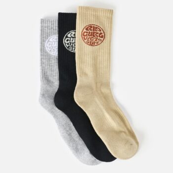 Rip Curl Wetty Crew Sock 3-pk Khaki Sand. Rip Curl Socks, Underwear, Pyjamas in Mens Socks, Underwear, Pyjamas & Mens Footwear. Code: 009MSO