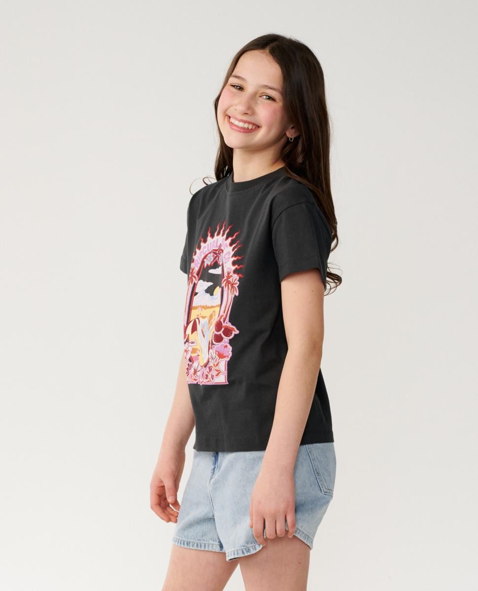 Rip Curl Costa Del Sol Band Tee - Washed Black. Rip Curl Tees in Girls Tees & Girls T-shirts & Singlets. Code: 07BGTE