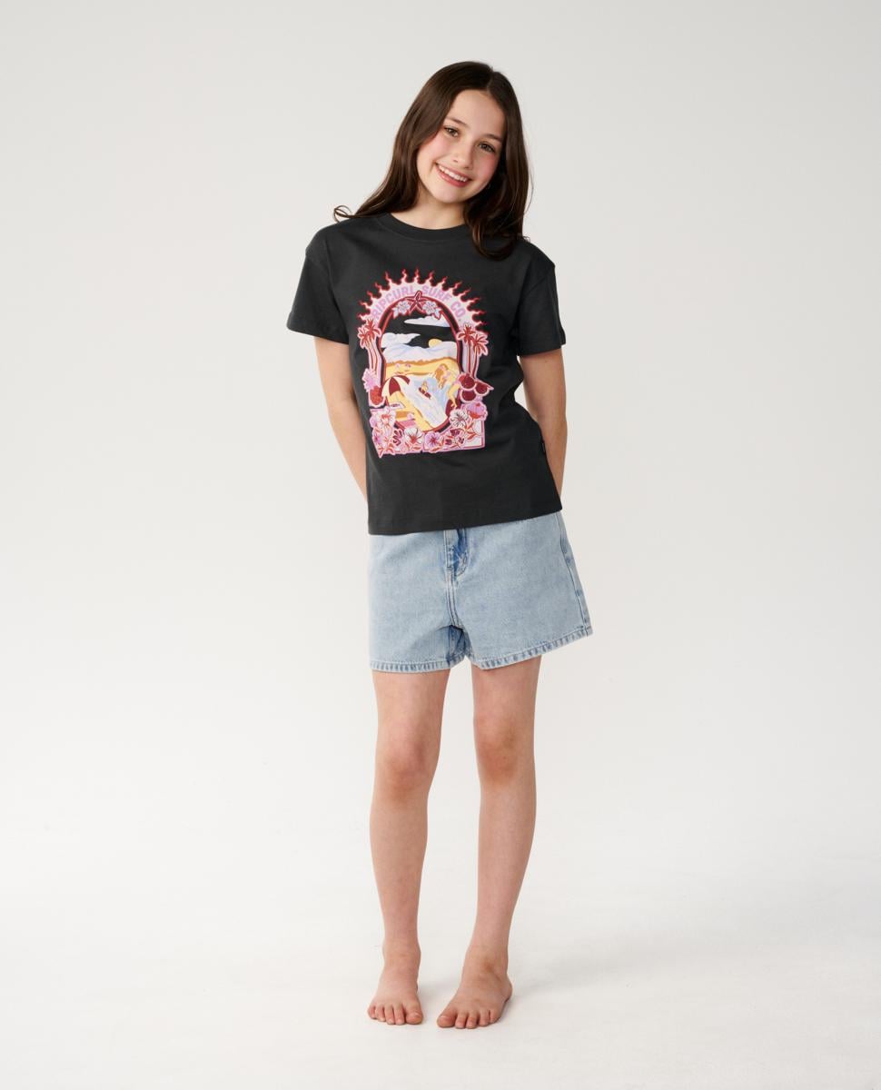 Rip Curl Costa Del Sol Band Tee - Washed Black. Rip Curl Tees in Girls Tees & Girls T-shirts & Singlets. Code: 07BGTE