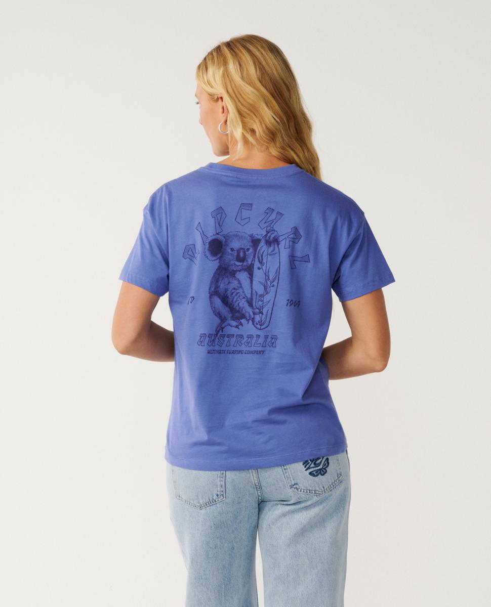Rip Curl Koala Grip Relaxed Tee Bleached Blue. Rip Curl Tees in Womens Tees & Womens T-shirts & Singlets. Code: 0IYWTE