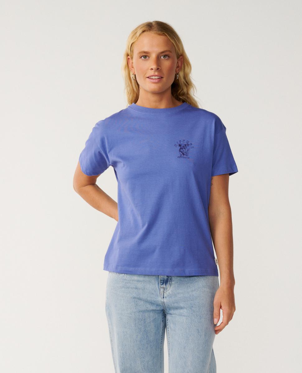 Rip Curl Koala Grip Relaxed Tee Bleached Blue. Rip Curl Tees in Womens Tees & Womens T-shirts & Singlets. Code: 0IYWTE
