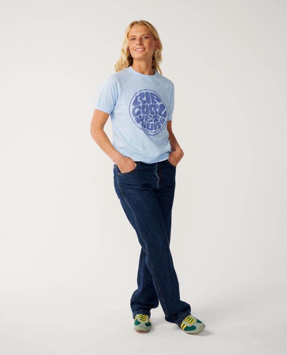 Rip Curl Sg Wettie Ringer Tee Sky Blue. Rip Curl Tees in Womens Tees & Womens T-shirts & Singlets. Code: 0K6WTE