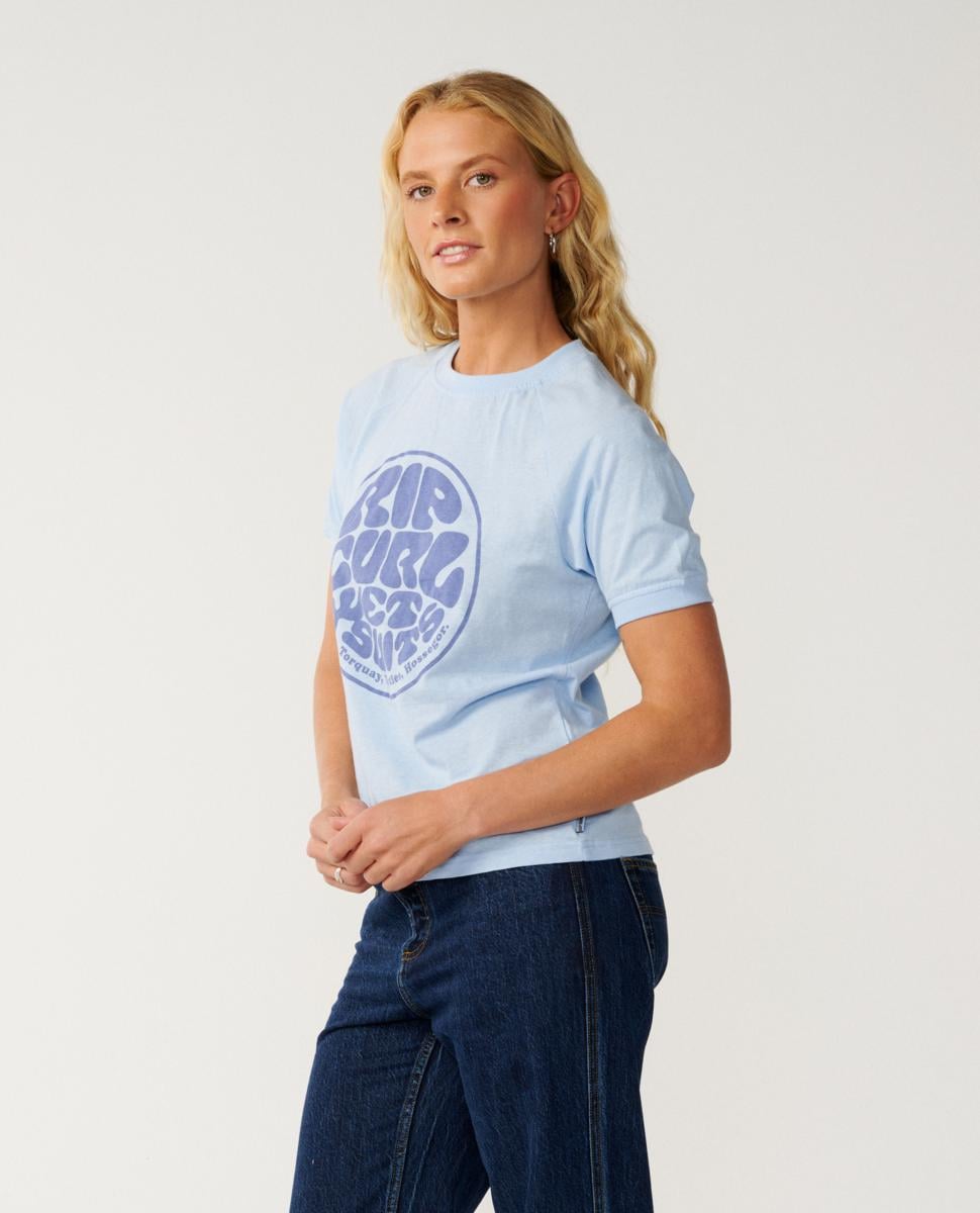 Rip Curl Sg Wettie Ringer Tee Sky Blue. Rip Curl Tees in Womens Tees & Womens T-shirts & Singlets. Code: 0K6WTE