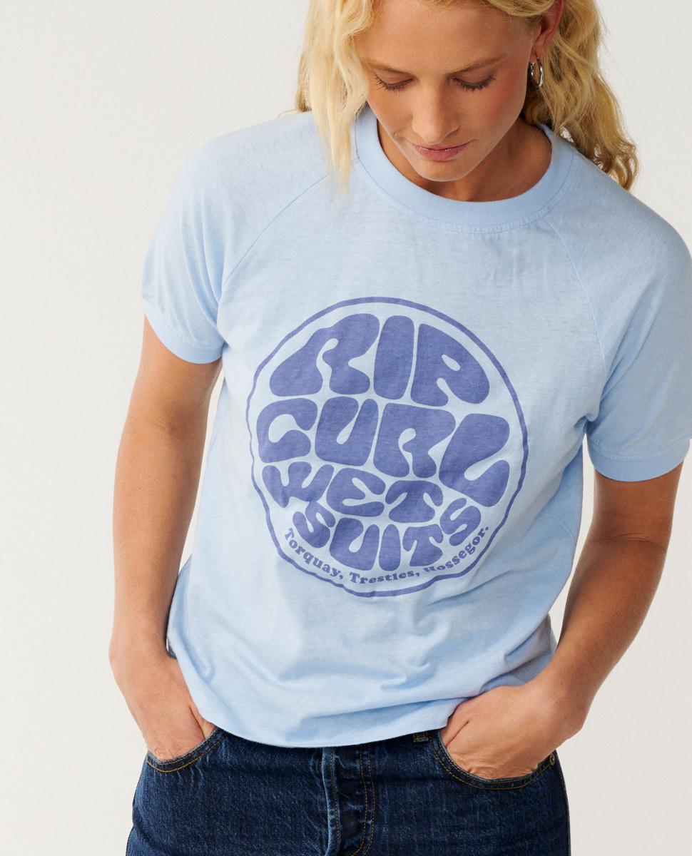 Rip Curl Sg Wettie Ringer Tee Sky Blue. Rip Curl Tees in Womens Tees & Womens T-shirts & Singlets. Code: 0K6WTE