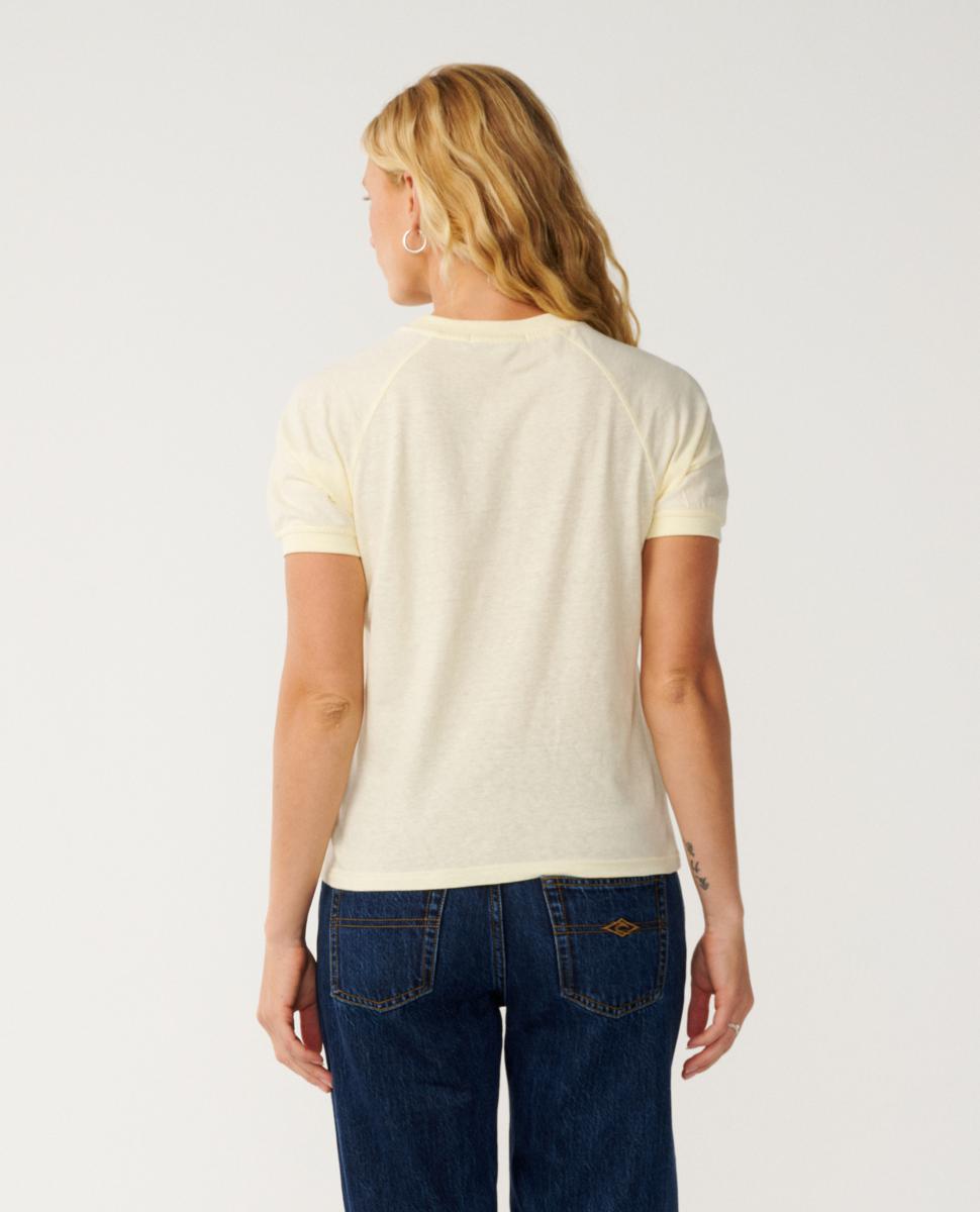 Rip Curl Sg Wettie Ringer Tee Soft Yellow. Rip Curl Tees in Womens Tees & Womens T-shirts & Singlets. Code: 0K6WTE
