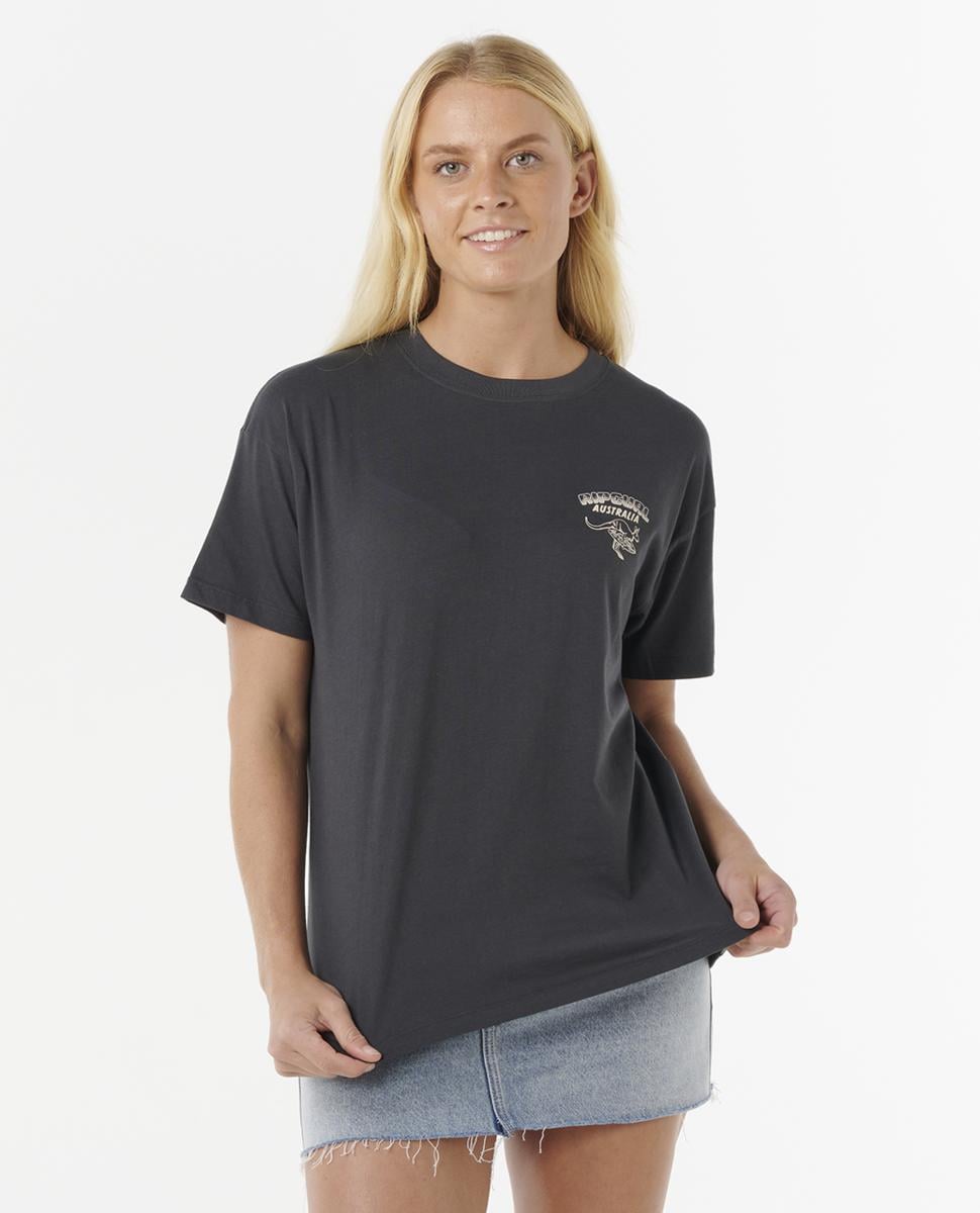 Rip Curl Kanga Road Trippin Relaxe Washed Black. Rip Curl Tees in Womens Tees & Womens T-shirts & Singlets. Code: 0LVWTE
