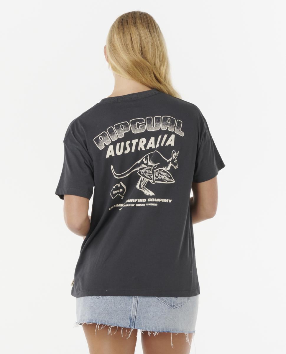 Rip Curl Kanga Road Trippin Relaxe Washed Black. Rip Curl Tees in Womens Tees & Womens T-shirts & Singlets. Code: 0LVWTE