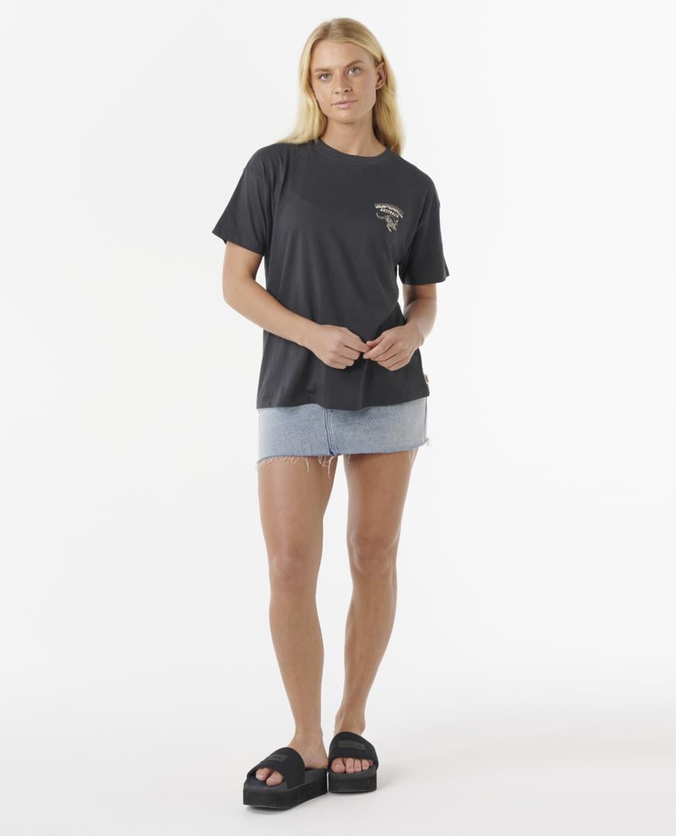 Rip Curl Kanga Road Trippin Relaxe Washed Black. Rip Curl Tees in Womens Tees & Womens T-shirts & Singlets. Code: 0LVWTE