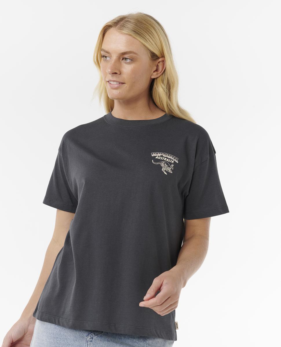 Rip Curl Kanga Road Trippin Relaxe Washed Black. Rip Curl Tees in Womens Tees & Womens T-shirts & Singlets. Code: 0LVWTE