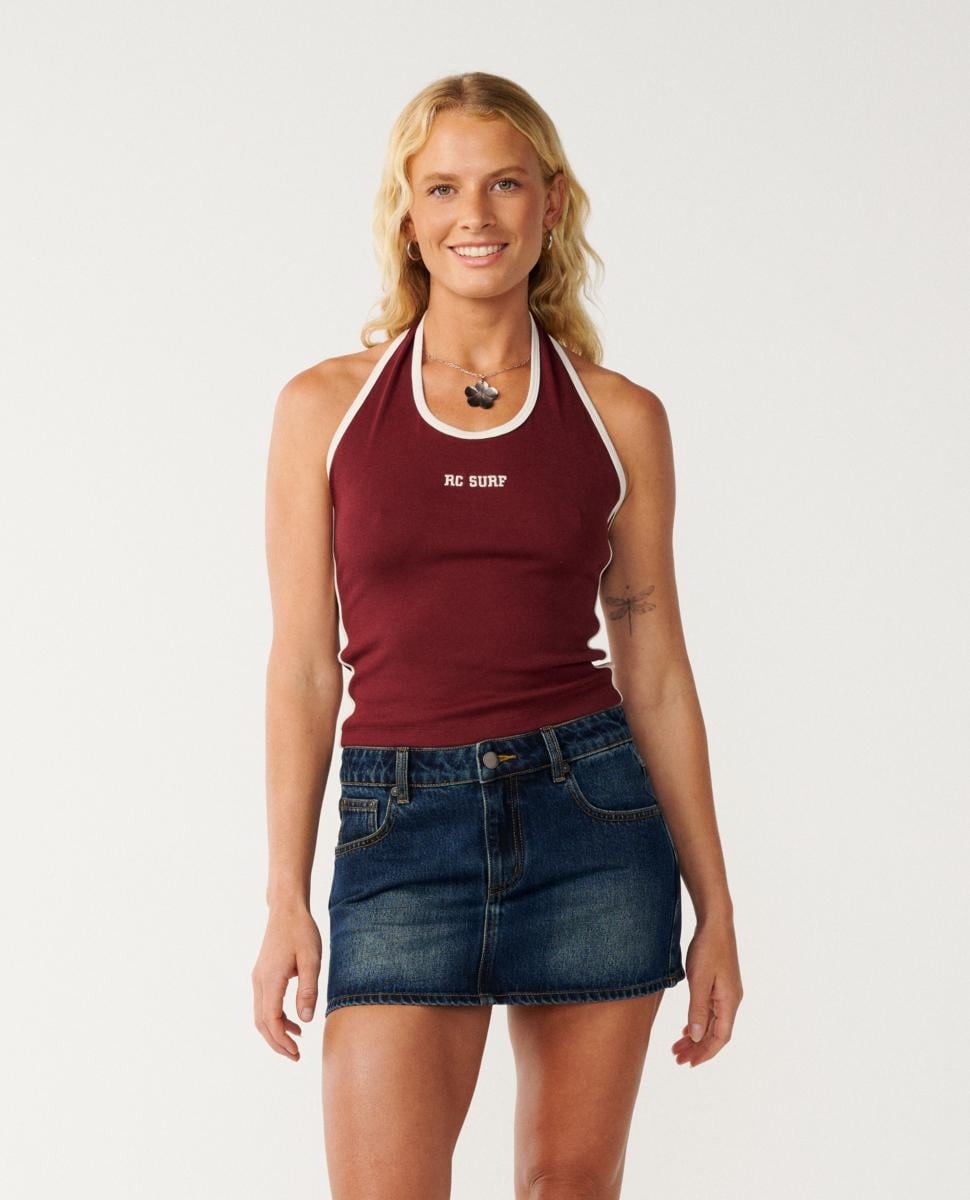 Rip Curl Samba Fitted Halter Dark Plum. Rip Curl Tees in Womens Tees & Womens T-shirts & Singlets. Code: 0P5WTE
