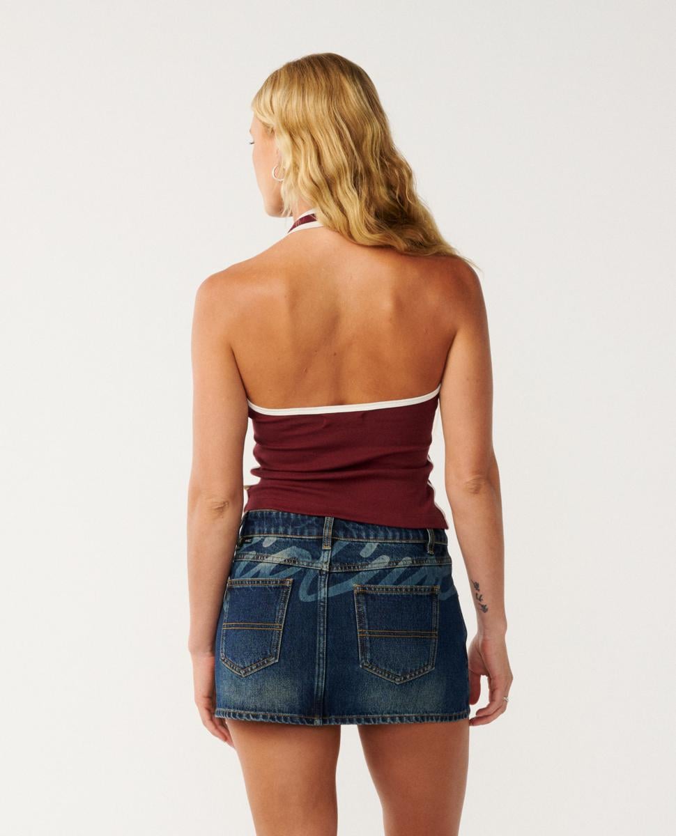 Rip Curl Samba Fitted Halter Dark Plum. Rip Curl Tees in Womens Tees & Womens T-shirts & Singlets. Code: 0P5WTE