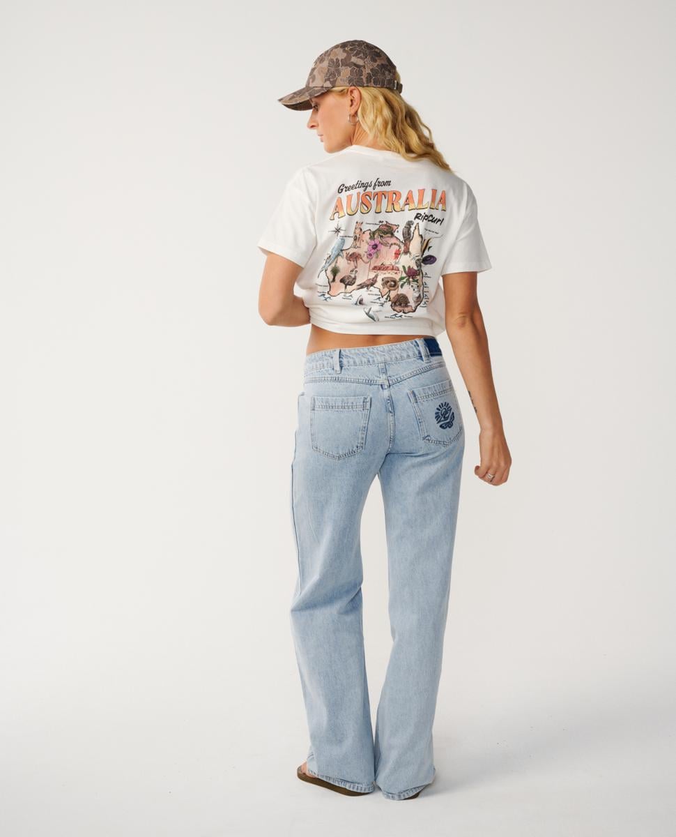 Rip Curl Greetings From Aus Relaxe Bone. Rip Curl Tees in Womens Tees & Womens T-shirts & Singlets. Code: 0QAWTE