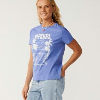 Rip Curl Bossa Nova Standard Tee Mid Blue. Rip Curl Tees in Womens Tees & Womens T-shirts & Singlets. Code: 0QGWTE