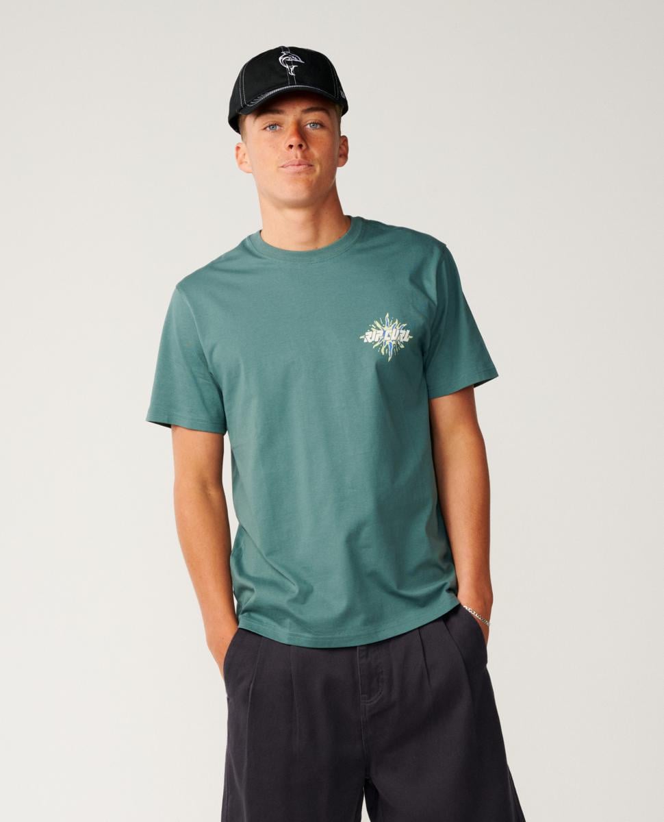 Rip Curl Disorder Burst Tee Muted Green. Rip Curl Tees in Mens Tees & Mens T-shirts & Singlets. Code: 12ZMTE