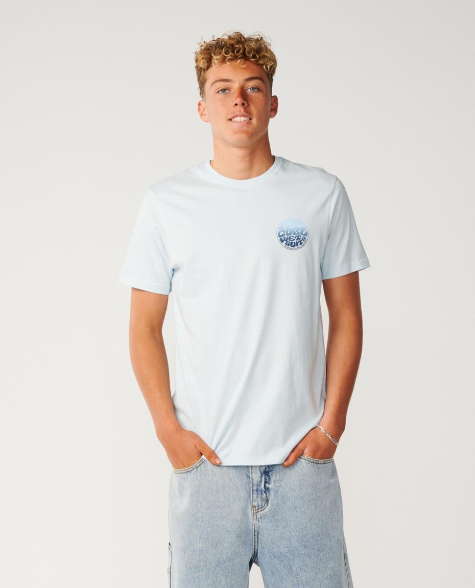 Rip Curl Wettie Passage Icon Tee Glacier Blue. Rip Curl Tees in Mens Tees & Mens T-shirts & Singlets. Code: 13PMTE