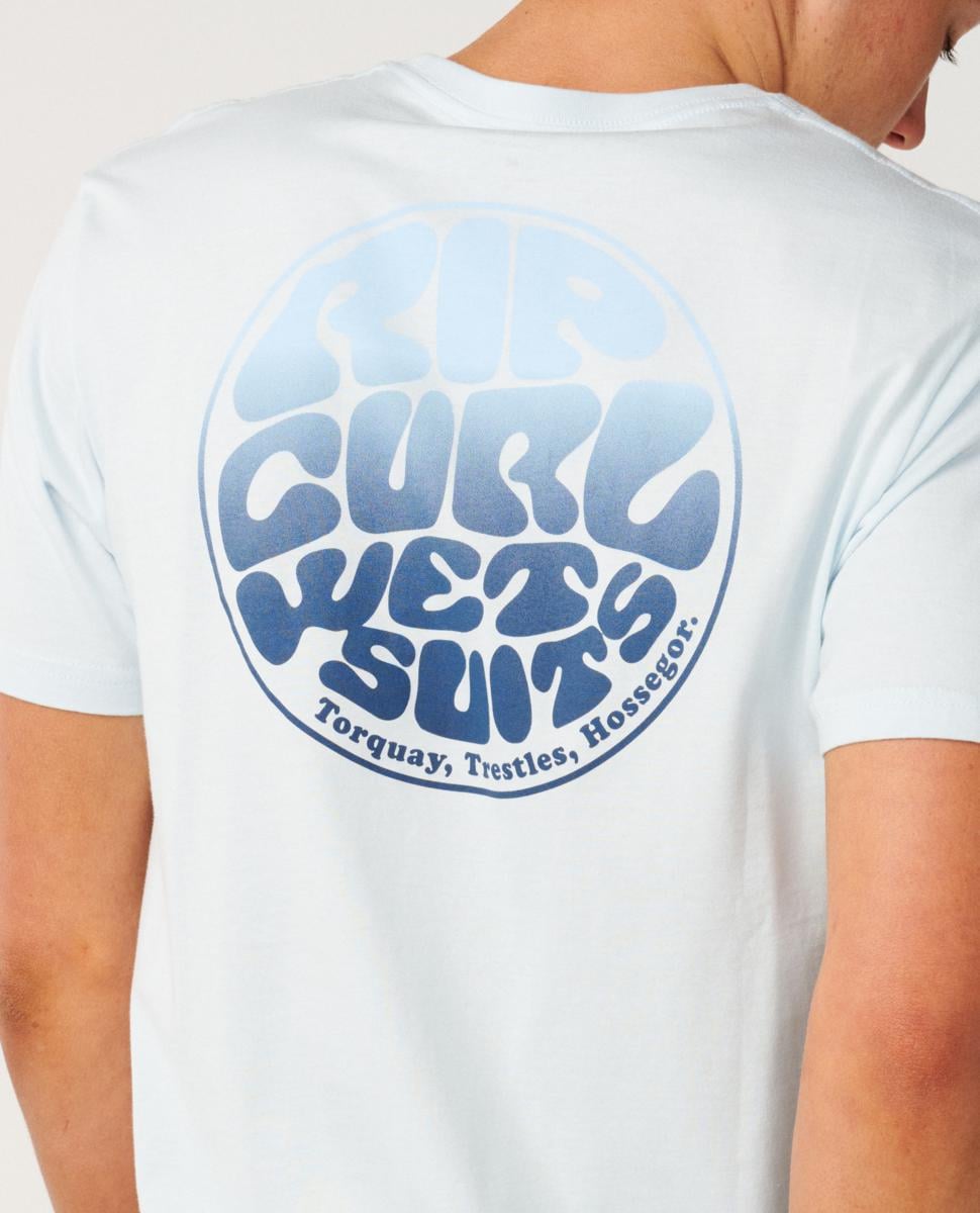 Rip Curl Wettie Passage Icon Tee Glacier Blue. Rip Curl Tees in Mens Tees & Mens T-shirts & Singlets. Code: 13PMTE