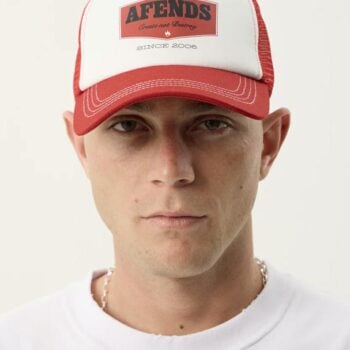 Afends Trophy Trucker Ketchup. Afends Hats & Caps in Mens Hats & Caps & Mens Headwear. Code: A263602