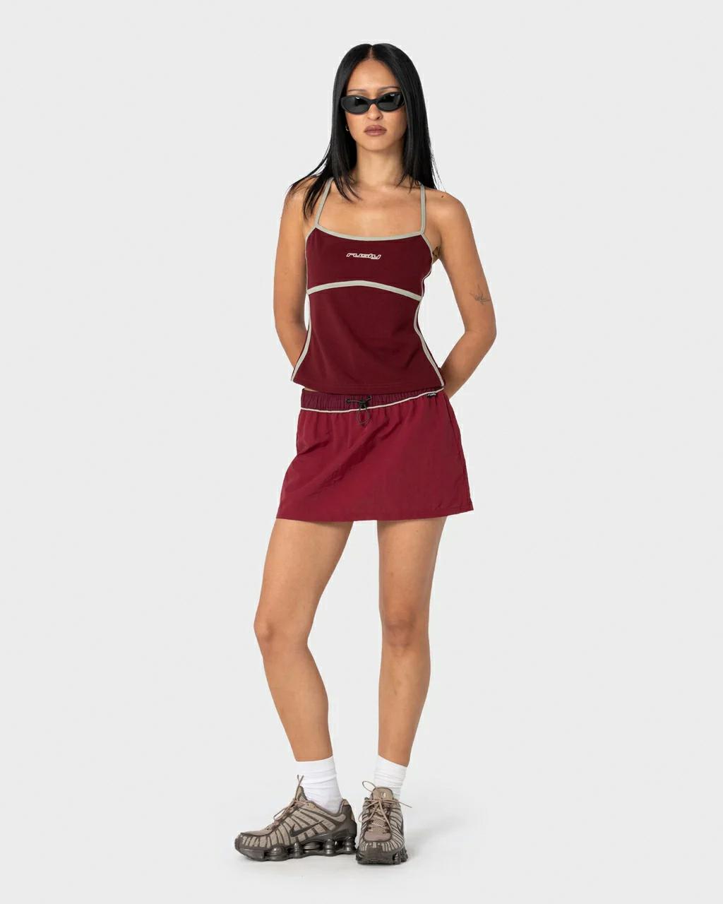 Rusty Freo King Fitted Top Burgundy. Rusty Tees in Womens Tees & Womens T-shirts & Singlets. Code: FSL0766