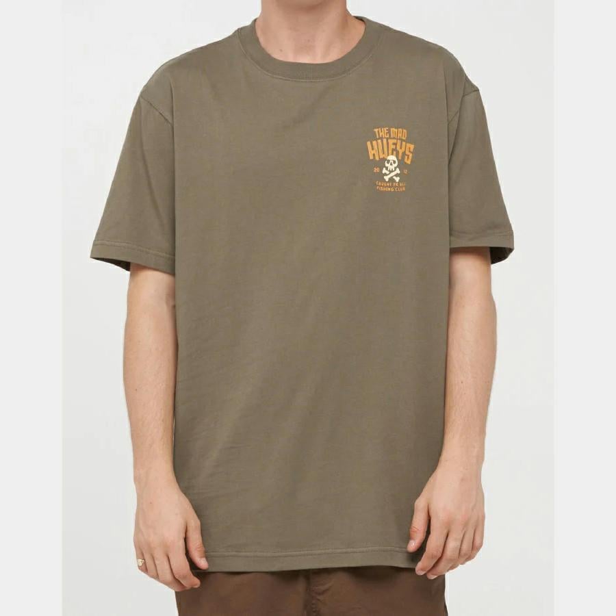 The Mad Hueys Caught Fk Skull Tee Oli Olive. The Mad Hueys Tees in Mens Tees & Mens T-shirts & Singlets. Code: H426M01005