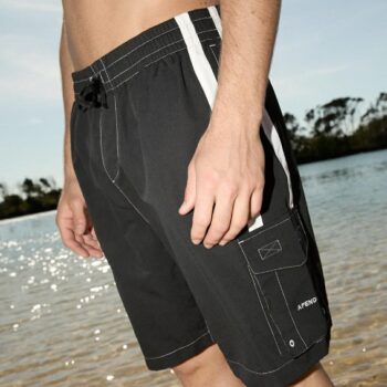 Afends House Related- Cargo Swim Short 20" Black. Afends Boardshorts - Elastic Waist in Mens Boardshorts - Elastic Waist & Mens Shorts. Code: M240316