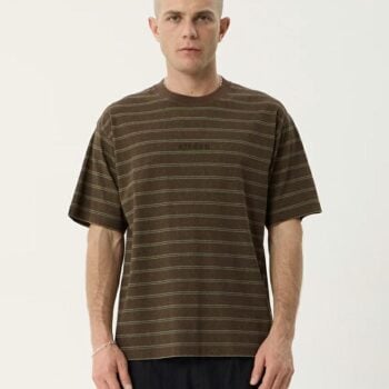 Afends Eureka Boxy Tee Coffee St Coffe Stripe. Afends Tees in Mens Tees & Mens T-shirts & Singlets. Code: M263000