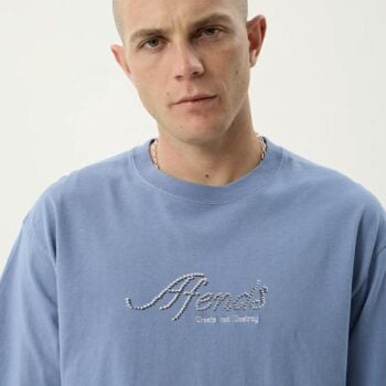 Afends Horoscope Boxy Tee Washed Slate Blue. Afends Tees in Mens Tees & Mens T-shirts & Singlets. Code: M263007