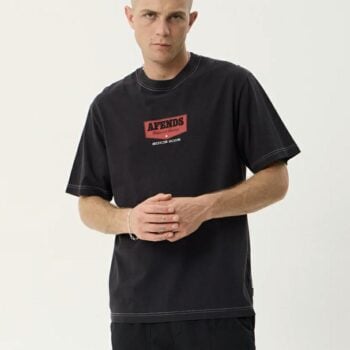 Afends Trophy Retro Tee Stblack Stone Black. Afends Tees in Mens Tees & Mens T-shirts & Singlets. Code: M263010