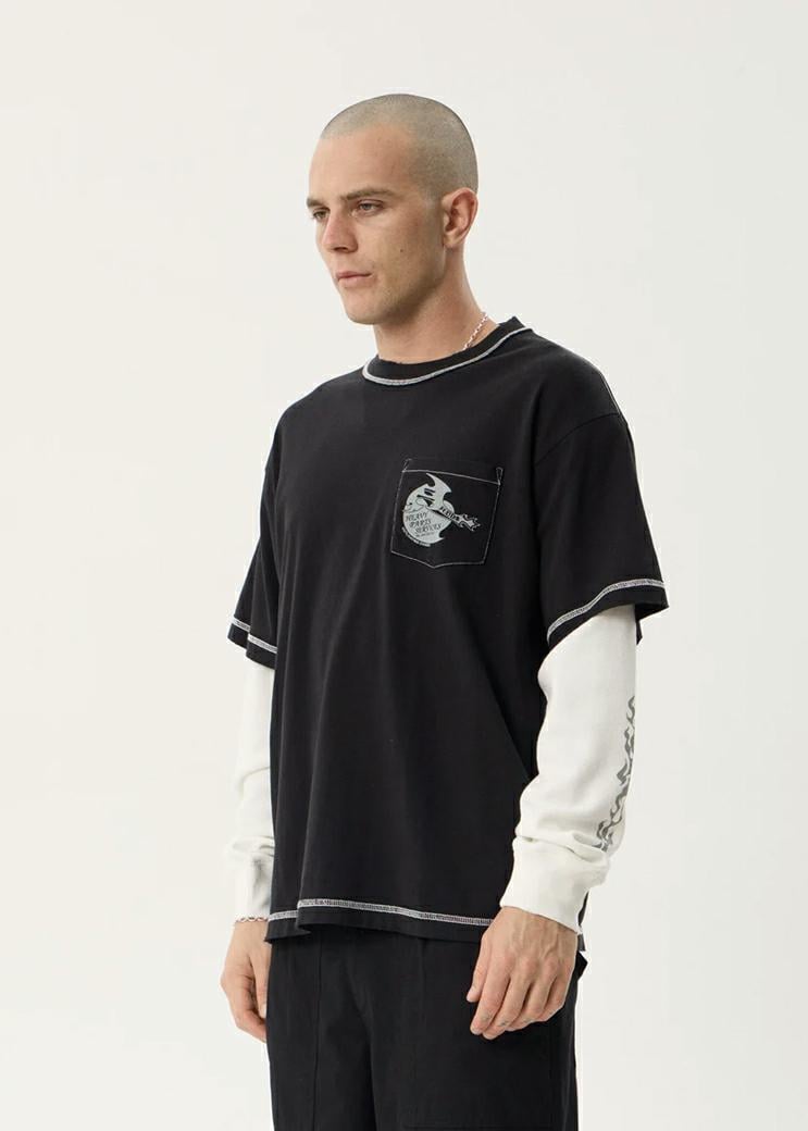 Afends Layered Waffle Ls Tee Stone Black. Afends Tees - Long Sleeve in Mens Tees - Long Sleeve & Mens T-shirts & Singlets. Code: M263060