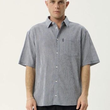 Afends Independent Ss Shirt Navy Check. Afends Shirts - Short Sleeve in Mens Shirts - Short Sleeve & Mens Shirts. Code: M263204