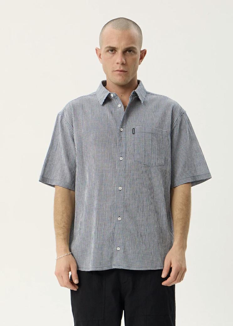 Afends Independent Ss Shirt Navy Check. Afends Shirts - Short Sleeve in Mens Shirts - Short Sleeve & Mens Shirts. Code: M263204