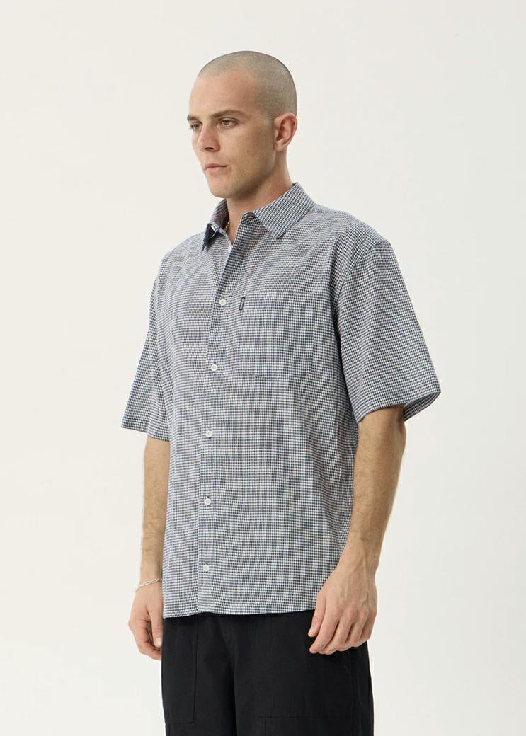 Afends Independent Ss Shirt Navy Check. Afends Shirts - Short Sleeve in Mens Shirts - Short Sleeve & Mens Shirts. Code: M263204