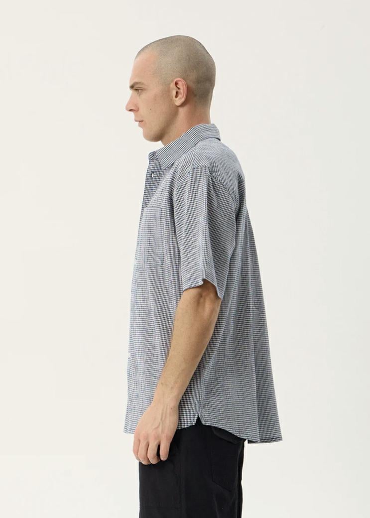 Afends Independent Ss Shirt Navy Check. Afends Shirts - Short Sleeve in Mens Shirts - Short Sleeve & Mens Shirts. Code: M263204