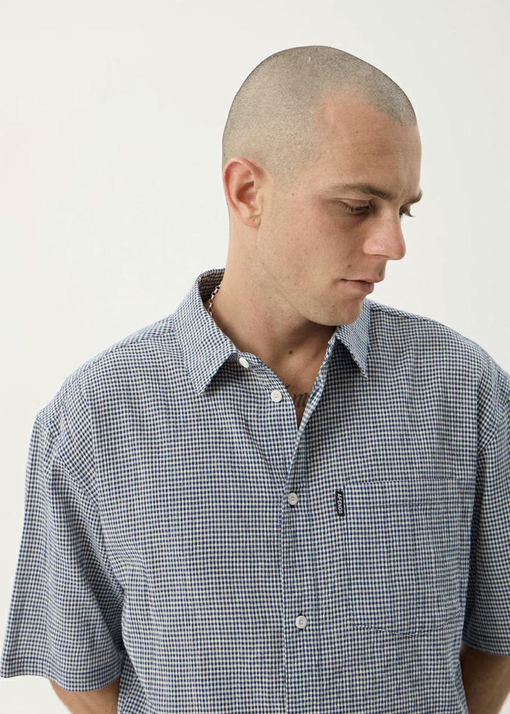 Afends Independent Ss Shirt Navy Check. Afends Shirts - Short Sleeve in Mens Shirts - Short Sleeve & Mens Shirts. Code: M263204