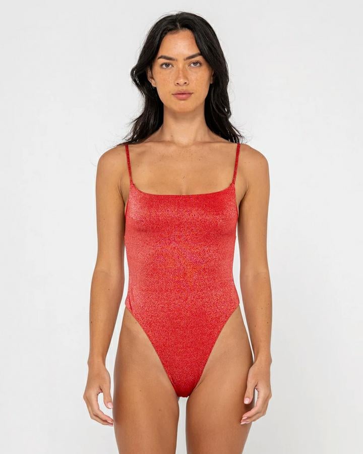 Rusty Shimmy Hi Leg One Piece Red. Rusty Swimwear - One Piece in Womens Swimwear - One Piece & Womens Swimwear. Code: SWL1763