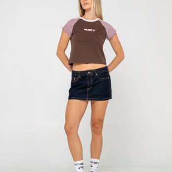 Rusty Bradley Mini Cap Sleeve T Java. Rusty Tees in Womens Tees & Womens T-shirts & Singlets. Code: TTL1428